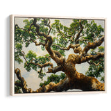 Angle Big Oak Tree Vintage Painting Art, Framed Canvas Print Wall Art Decor,Floating Frame