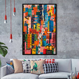 Art Print Urban Patchwork Cityscape, Playful Streetscape, Urban Art For Home Decor, Framed Art Print, Fine Art Wall Decor