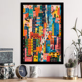 Art Print Urban Patchwork Cityscape, Playful Streetscape, Urban Art For Home Decor, Framed Art Print, Fine Art Wall Decor