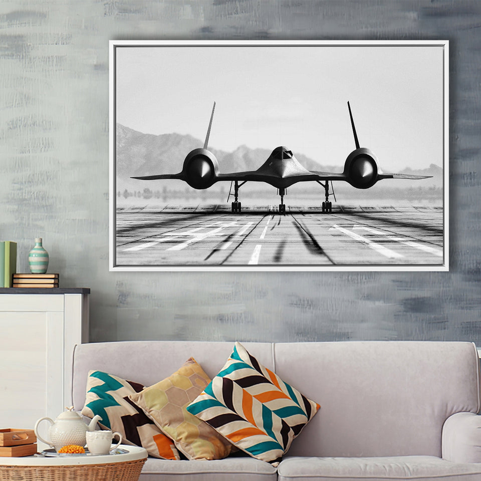 Aviation Wall Art, Lockheed Sr-71 Blackbird, Framed Canvas Print Wall Art Decor,Floating Frame