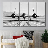 Aviation Wall Art, Lockheed Sr-71 Blackbird, Extra Large Multi 5 Panel Canvas Print Wall Art Decor
