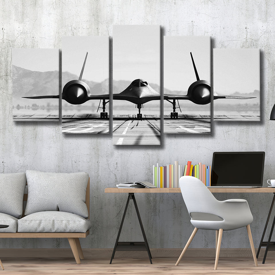 Aviation Wall Art, Lockheed Sr-71 Blackbird, Multi Panel Canvas Print Wall Art Decor, 5 Mixed Panel