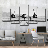 Aviation Wall Art, Lockheed Sr-71 Blackbird, Multi Panel Canvas Print Wall Art Decor, 5 Mixed Panel