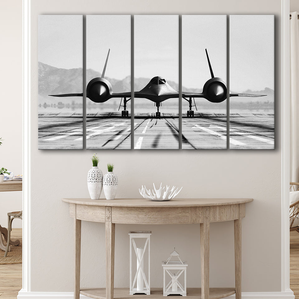Aviation Wall Art, Lockheed Sr-71 Blackbird, Extra Large Multi 5 Panel Canvas Print Wall Art Decor
