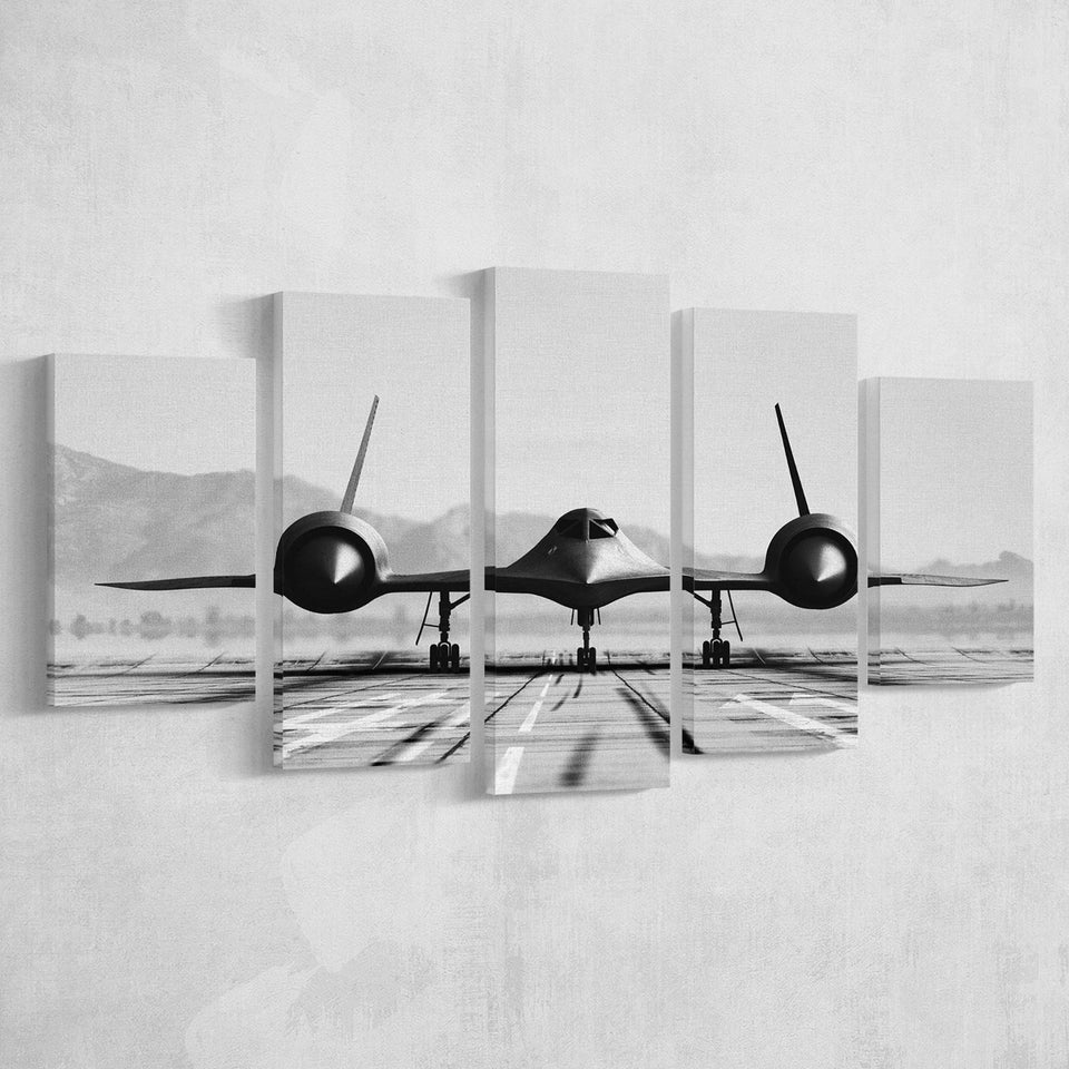 Aviation Wall Art, Lockheed Sr-71 Blackbird, Multi Panel Canvas Print Wall Art Decor, 5 Mixed Panel