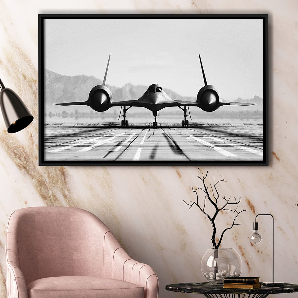 Aviation Wall Art, Lockheed Sr-71 Blackbird, Framed Canvas Print Wall Art Decor,Floating Frame