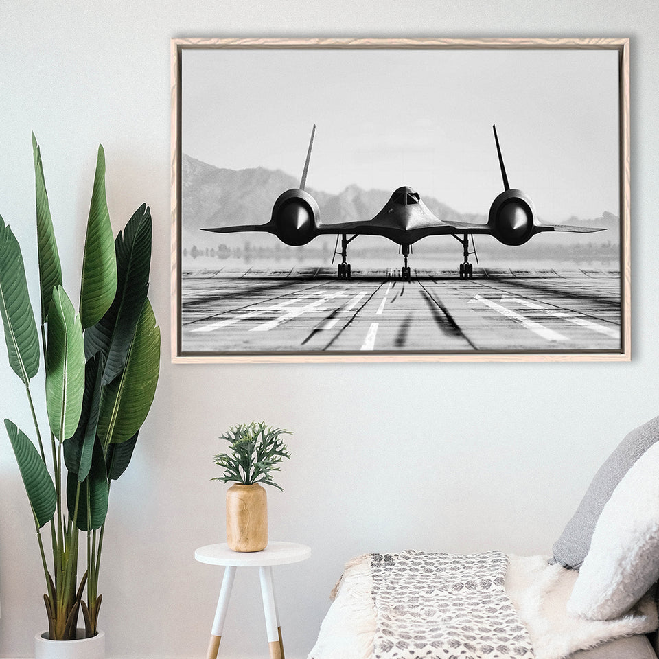 Aviation Wall Art, Lockheed Sr-71 Blackbird, Framed Canvas Print Wall Art Decor,Floating Frame