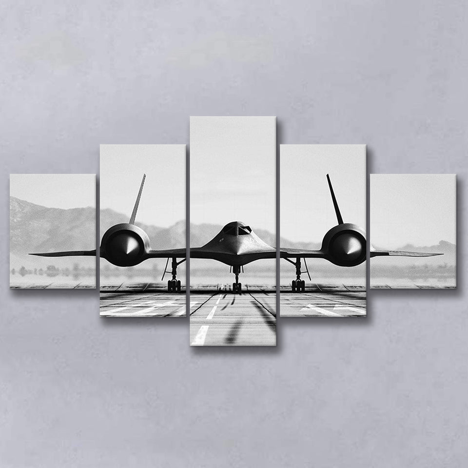 Aviation Wall Art, Lockheed Sr-71 Blackbird, Multi Panel Canvas Print Wall Art Decor, 5 Mixed Panel