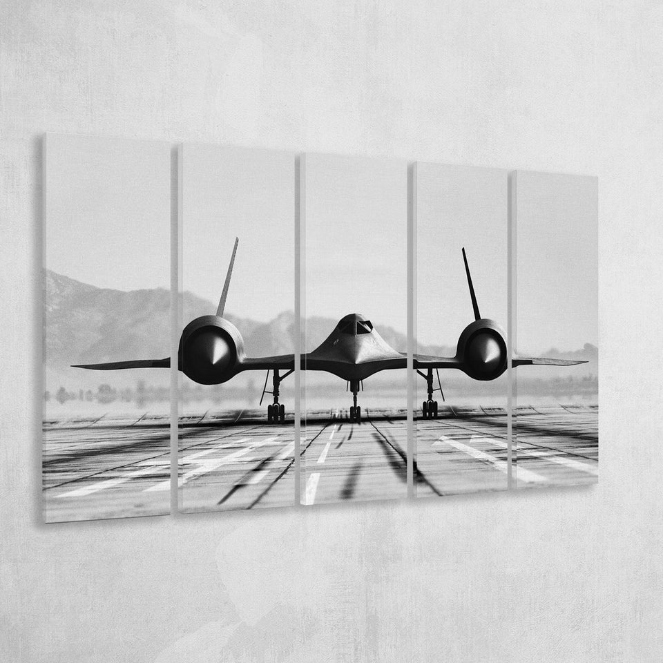 Aviation Wall Art, Lockheed Sr-71 Blackbird, Extra Large Multi 5 Panel Canvas Print Wall Art Decor