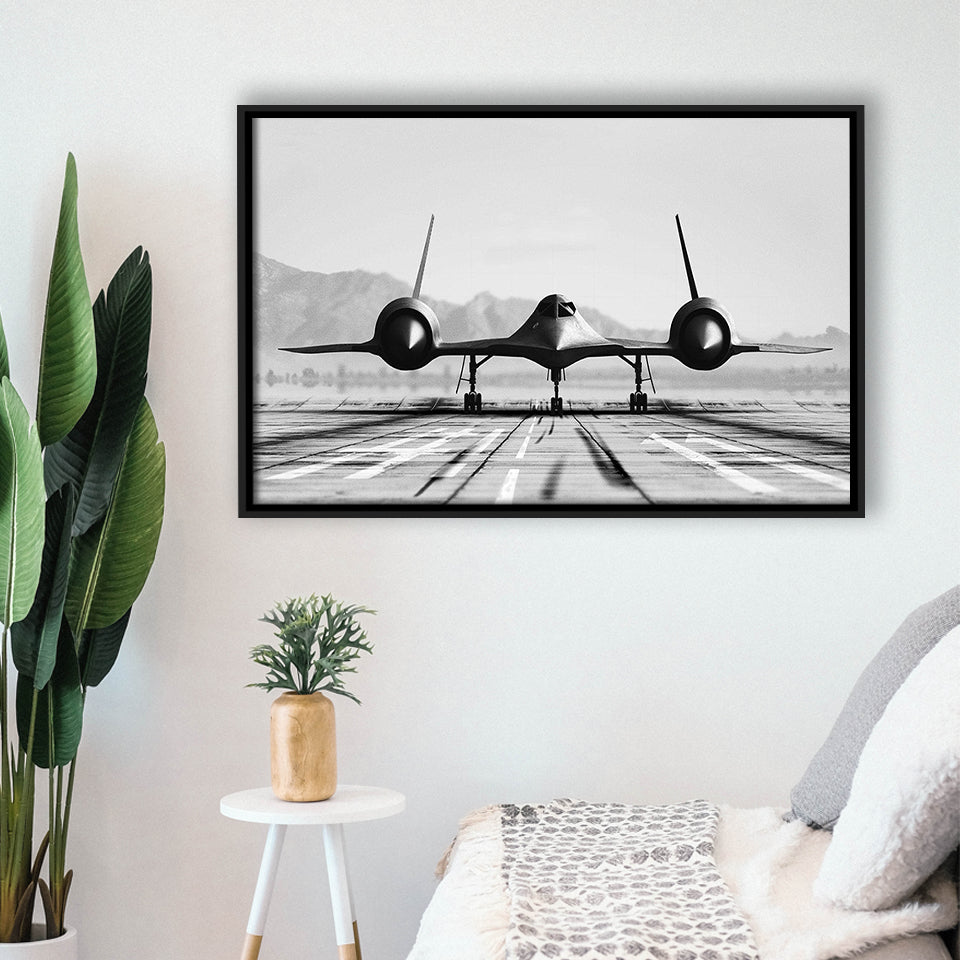 Aviation Wall Art, Lockheed Sr-71 Blackbird, Framed Canvas Print Wall Art Decor,Floating Frame