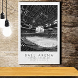Ball Arena Colorado Avalanche, Stadium Print For Ice Hockey Lovers, Black And White, Canvas Print Wall Art