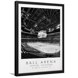 Ball Arena Colorado Avalanche, Stadium Print For Ice Hockey Lovers, Black And White, Framed Art Print Wall Decor