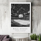Ball Arena Colorado Avalanche, Stadium Print For Ice Hockey Lovers, Black And White, Canvas Print Wall Art