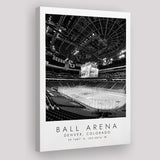 Ball Arena Colorado Avalanche, Stadium Print For Ice Hockey Lovers, Black And White, Canvas Print Wall Art