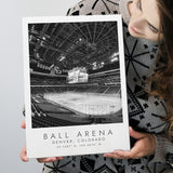 Ball Arena Colorado Avalanche, Stadium Print For Ice Hockey Lovers, Black And White, Canvas Print Wall Art