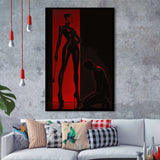 Bdsm Femdom Art Print, Red & Black Latex Art, Kinky Fetish Art Wall Decor, Framed Art Print, Fine Art Wall Decor