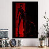 Bdsm Femdom Art Print, Red & Black Latex Art, Kinky Fetish Art Wall Decor, Framed Art Print, Fine Art Wall Decor