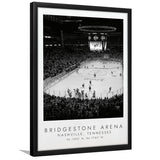 Bridgestone Arena Nashville Predators, Stadium Print For Ice Hockey Lovers, Black And White, Framed Art Print Wall Decor