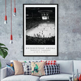 Bridgestone Arena Nashville Predators, Stadium Print For Ice Hockey Lovers, Black And White, Framed Art Print Wall Decor