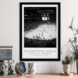 Bridgestone Arena Nashville Predators, Stadium Print For Ice Hockey Lovers, Black And White, Framed Art Print Wall Decor
