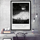 Bridgestone Arena Nashville Predators, Stadium Print For Ice Hockey Lovers, Black And White, Framed Art Print Wall Decor