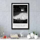 Bridgestone Arena Nashville Predators, Stadium Wall Art For Ice Hockey Lovers, B&W, Floating Framed Canvas Print