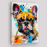 Baby Bulldog Portrait Painting Technique Of Panting V2, Canvas Painting, Canvas Prints Wall Art Decor
