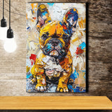 Baby Bulldog Portrait Painting Technique Of Panting V3, Canvas Painting, Canvas Prints Wall Art Decor