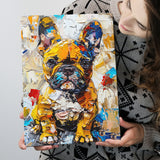 Baby Bulldog Portrait Painting Technique Of Panting V3, Canvas Painting, Canvas Prints Wall Art Decor