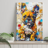 Baby Bulldog Portrait Painting Technique Of Panting V3, Canvas Painting, Canvas Prints Wall Art Decor