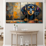 Baby Dachshund Dog Portrait Painting, Extra Large Canvas, Canvas Print Wall Art Decor