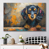 Baby Dachshund Dog Portrait Painting, Art Print, Canvas Print Wall Art Home Decor