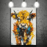 Baby Highland Cow Portrait Painting V1, Canvas Painting, Canvas Prints Wall Art Decor