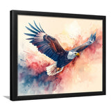 Bald Eagle Flying Water Color Painting Art, Painting Art, Framed Art Print Wall Art Home Decor