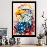 Bald Eagle Painting Mixed American Flag, Framed Art Prints Wall Art Decor, Framed Picture Print