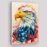 Bald Eagle Painting Mixed American Flag, Canvas Prints Wall Art Decor, Painting Canvas