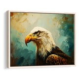 Bald Eagle Portraint Painting Art, Framed Canvas Print Wall Art Decor, Floating Frame Painting Canvas