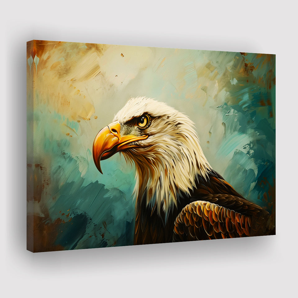Bald Eagle Portraint Painting Art, Canvas Print Wall Art Home Decor, Painting Canvas Art Print
