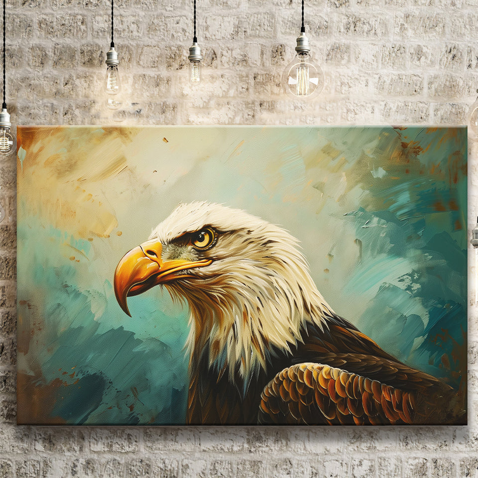 Bald Eagle Portraint Painting Art, Canvas Print Wall Art Home Decor, Painting Canvas Art Print