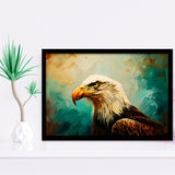 Bald Eagle Portraint Painting Art, Framed Art Print Wall Decor, Picture Framed Painting Art