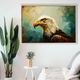 Bald Eagle Portraint Painting Art, Framed Canvas Print Wall Art Decor, Floating Frame Painting Canvas