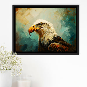 Bald Eagle Portraint Painting Art, Framed Canvas Print Wall Art Decor, Floating Frame Painting Canvas