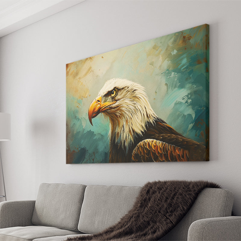 Bald Eagle Portraint Painting Art, Canvas Print Wall Art Home Decor, Painting Canvas Art Print
