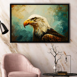 Bald Eagle Portraint Painting Art, Framed Canvas Print Wall Art Decor, Floating Frame Painting Canvas