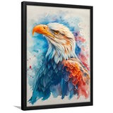 Bald Eagle Portrait Head Watercolor Painting, Framed Art Prints Wall Art Decor, Framed Picture Print