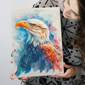 Bald Eagle Portrait Head Watercolor Painting, Canvas Prints Wall Art Decor, Painting Canvas