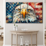 Bald Eagle  and American Flag Painting, Extra Large Canvas, Canvas Print Wall Art Decor