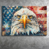 Bald Eagle  and American Flag Painting, Art Print, Canvas Print Wall Art Home Decor