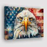 Bald Eagle  and American Flag Painting, Art Print, Canvas Print Wall Art Home Decor