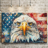 Bald Eagle  and American Flag Painting, Art Print, Canvas Print Wall Art Home Decor